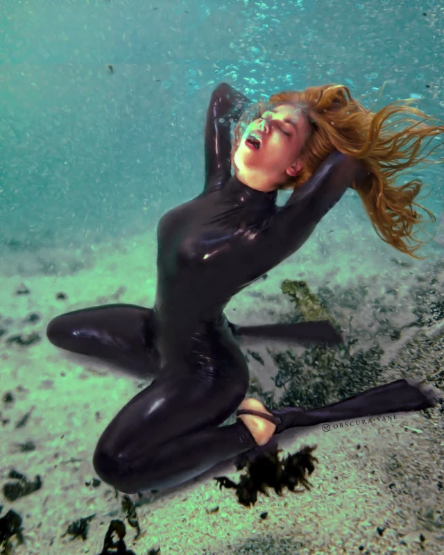 A modern embodiment of a pin-up in a surreal style.